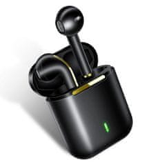 TKG Headset: TWS J18 - fekete bluetooth headset, töltő tokkal