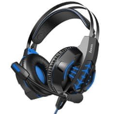 TKG Headset: HOCO W102 - fekete fejhallgató mikrofonnal (vezetékes: Jack/USB)