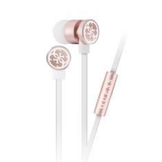 TKG Headset: GUESS - fehér / rose gold, hangerőszabályzós stereo headset audio csatlakozóval