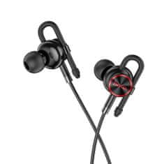 TKG Headset: HOCO M84 - fekete stereo headset fülhallgató, mikrofonnal