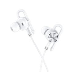 TKG Headset: HOCO M84 - fehér stereo headset fülhallgató, mikrofonnal