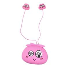 TKG Headset: Jillie Monster - pink audio jack csatlakozós stereo headset, mikrofonnal + szilikon tartóval