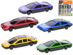 Autó sport fém 7 cm 1:64 szabadonfutó 10 db - vegyes színek (sárga, zöld, piros, kék, lila)