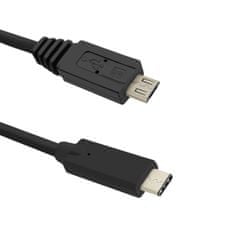 Qoltec USB 3.1 C típusú férfi | Micro USB 2.0 B férfi | 1,2 m kábel