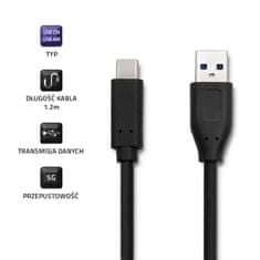Qoltec USB 3.1 kábel C típusú férfi | USB 3.0 A férfi | 1,2m