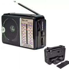 Pronett XJ4633 hordozható analóg rádió KK-606AC, AM/FM/SW fekete