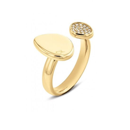 Calvin Klein Elegáns, aranyozott gyűrű kristályokkal Fascinate 35000320