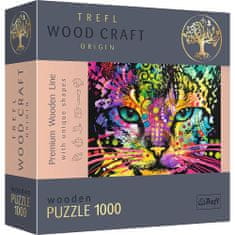 Trefl Wood Craft Origin Puzzle Színes macska 1000 darab - fából készült