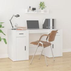 Greatstore fehér szerelt fa íróasztal szekrénnyel