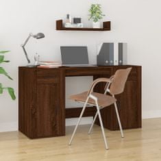 Greatstore barna tölgyszínű szerelt fa íróasztal szekrénnyel
