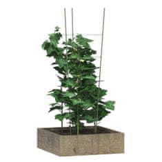 Greatstore 5 db zöld acél kerti növénytámasz 4 gyűrűvel 90 cm