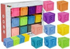 Lean-toys Puha blokkok érzékenyítő készlete Állatok számok12 darab