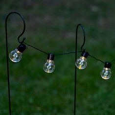 INNA Napelemes kerti lámpa LED dekoratív GIRLANDA 3,8m LÁNCFÉNY 10x LED golyók 6500K Hideg fehér