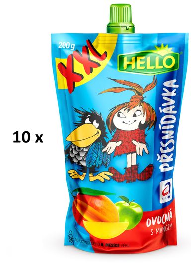 Hello gyümölcsös snack XXL mangóval, 10 x 200 g