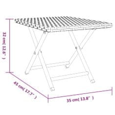 Greatstore szürke összecsukható polyrattan asztal 45x35x32 cm