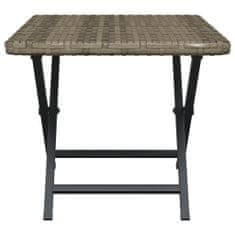 Greatstore szürke összecsukható polyrattan asztal 45x35x32 cm