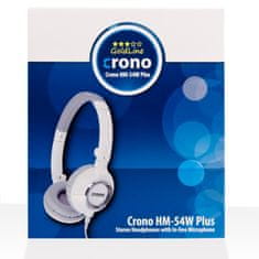 Crono HM-54W Plus - zárt fejhallgató, 2x 3,5 mm-es jack, fehér/szürke, mikrofon