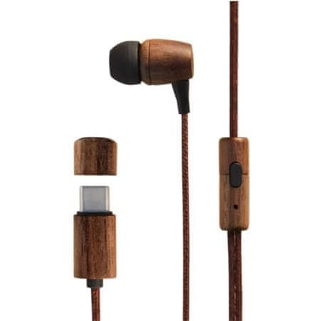 Energy Sistem fülhallgató Eco Walnut Wood (USB-C, In-ear, Fenntartható fa, Kender kábel, Mikrofon, Control Talk)