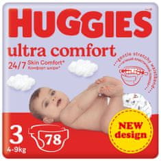 Huggies HUGGIES Ultra Comfort eldobható pelenkák Mega 3 (4-9 kg) 78 db