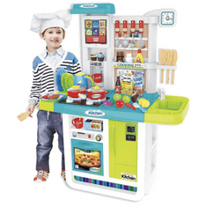 BB-Shop Interaktív gyermekkonyha hűtőszekrénnyel, kékkel és zölddel