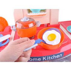 BB-Shop Nagy gyermekkonyha | hűtőszekrény + sütő | piros/narancs színű