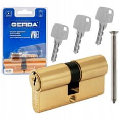 Gerda 40/45 sárgaréz betét ajtózárhoz 3 kulcsos kulccsal
