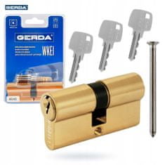 Gerda 40/45 sárgaréz betét ajtózárhoz 3 kulcsos kulccsal